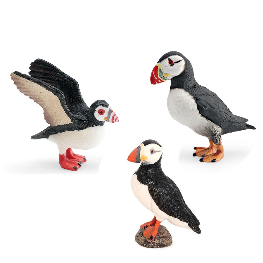 Figurines réalistes de mouettes des mers arctiques en miniatures, modèles d'animaux marins en PVC, figurines d'action, décoration de bureau, jouets, cadeau