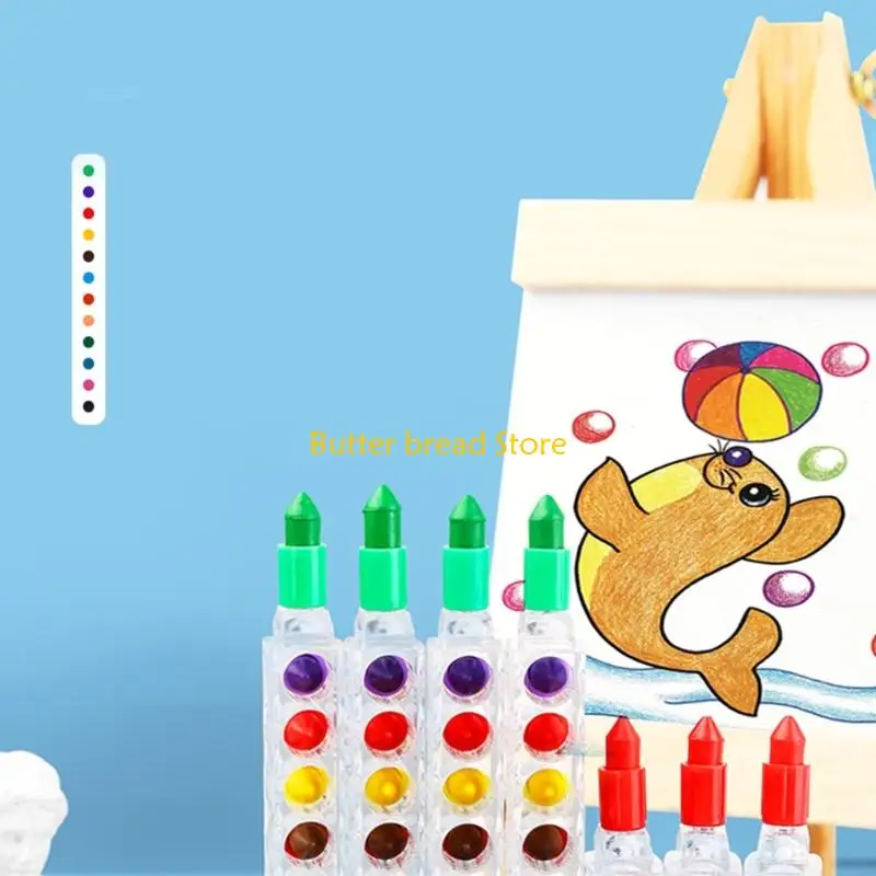 W89C Clate Art Art Crayon for Kids Toddler 8 Color Building Builds Oil Pastels Toddler Crayon for Art Drawing Coloring Book