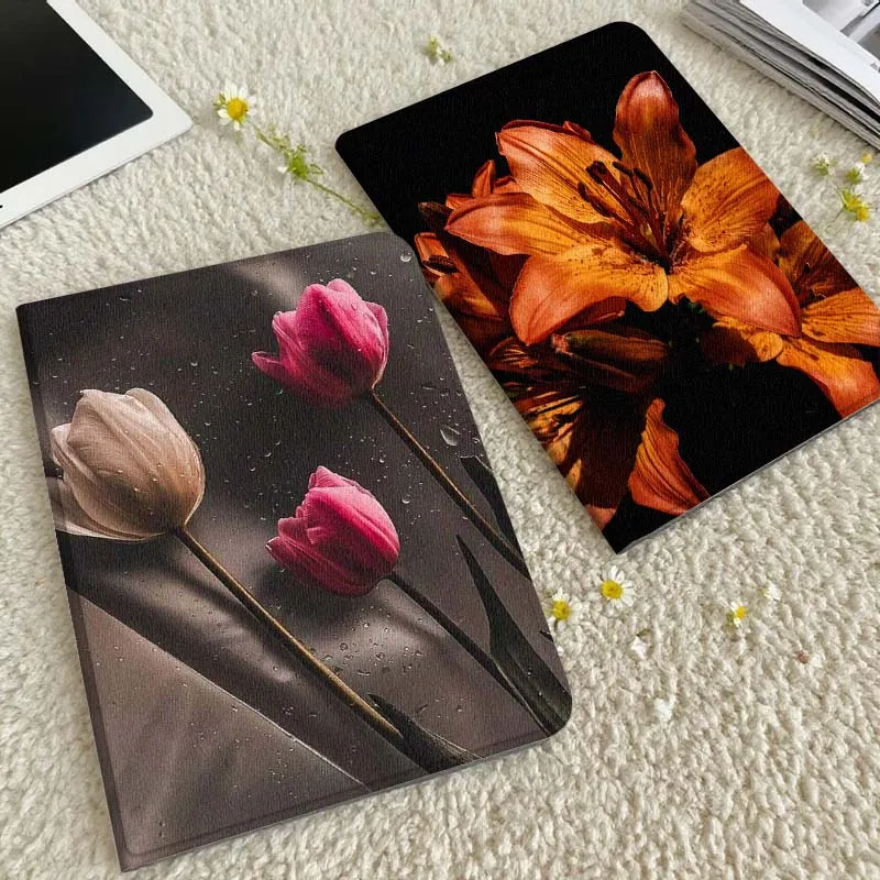 

Three Tulips With Drops Gift Tablet Case For Xiaomi Redmi Mini Pad SE K 2 4 5 6 7 8 2023 2025 11 8.8 11.2 10.1 Pro