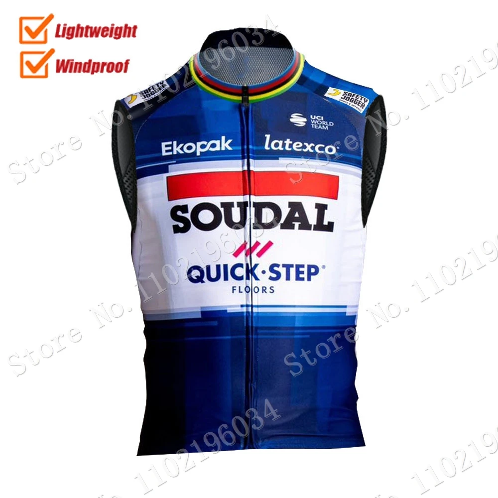 Wind Weste Soudal Quick Step Team Dunkelblau 2023 Belgien Winddicht Leichte Rennen Straße Radfahren Jersey Ärmelloses Gilet MTB