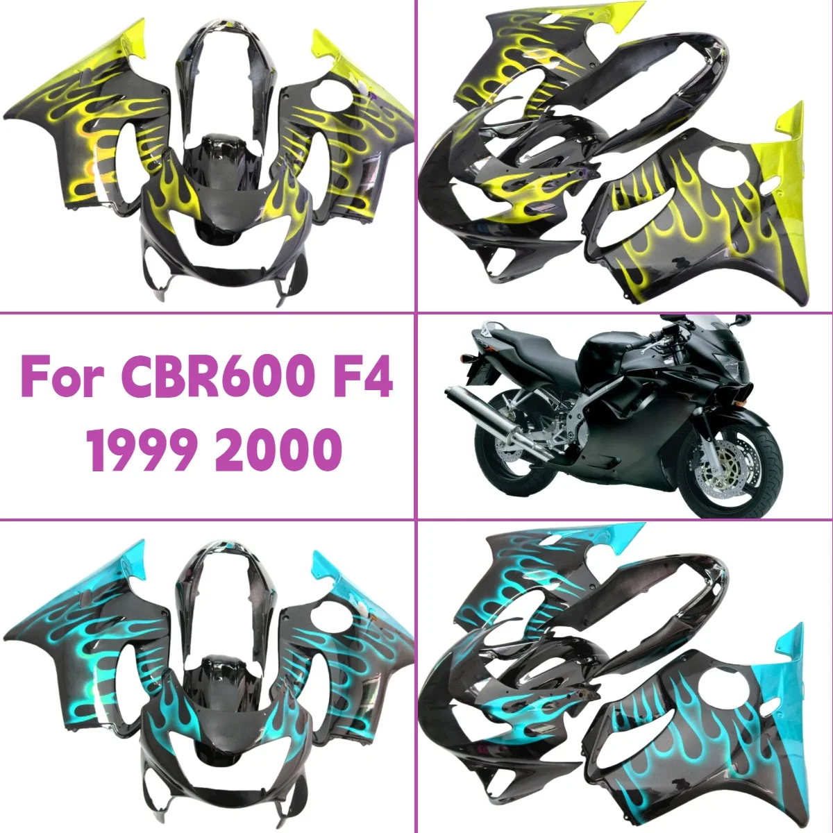 

Motorcycle Fairings for 1999 2000 Honda CBR 600 F4 Injection ABS Fairing Kit Accessories 99 00 CBR600 F4
