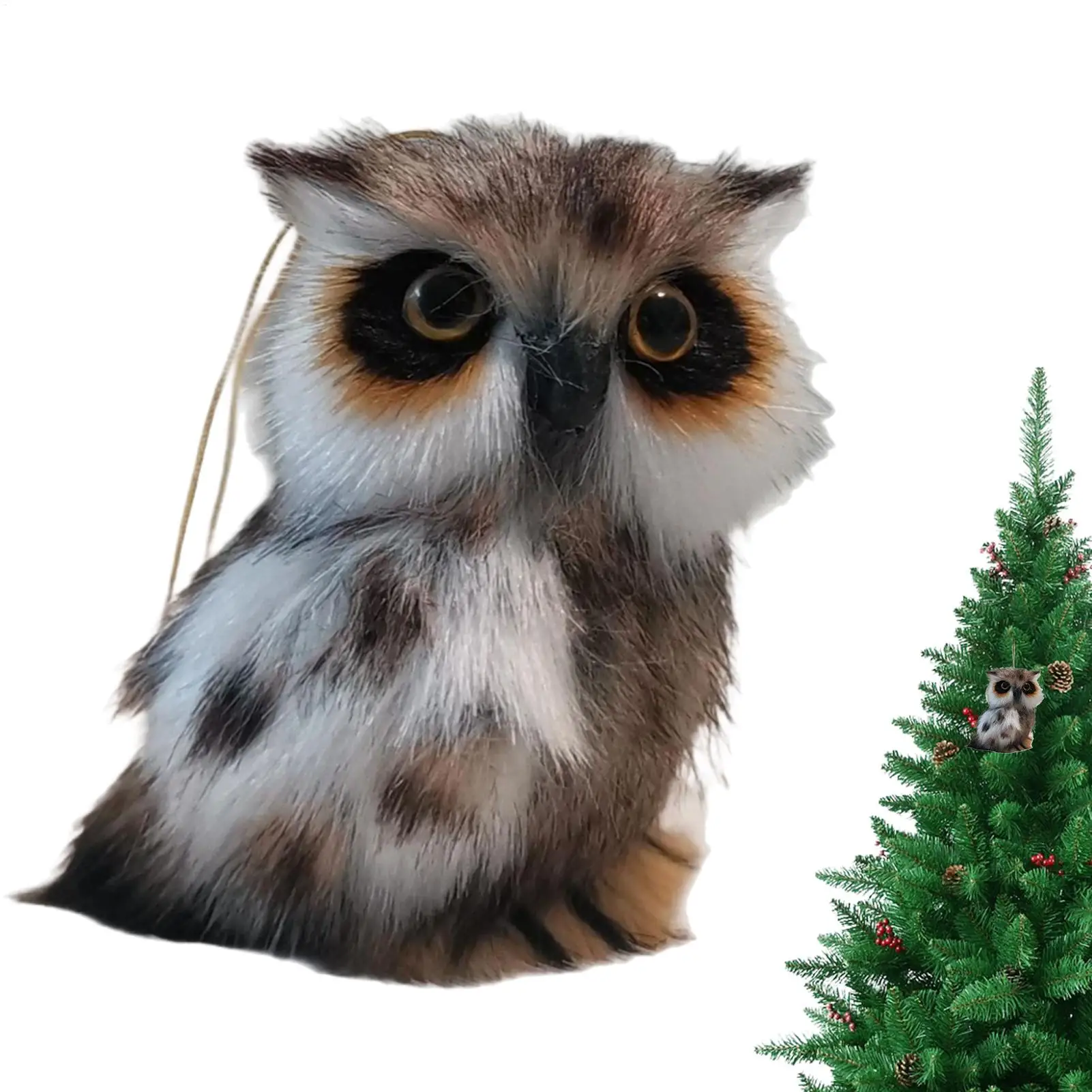 Juguete de peluche de búho realista, diseño de ojos vívidos para pared, puerta, decoración de mochila, habitación de niños, fiesta de cumpleaños, adorno colgante para guardería
