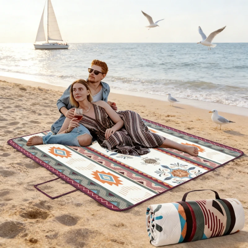 

Picnic Blanket & Beach Mat 2-in-1 - Portable Waterproof Outdoor Mat for Camping, BBQ, Hiking, Travel and Outdoor Activities