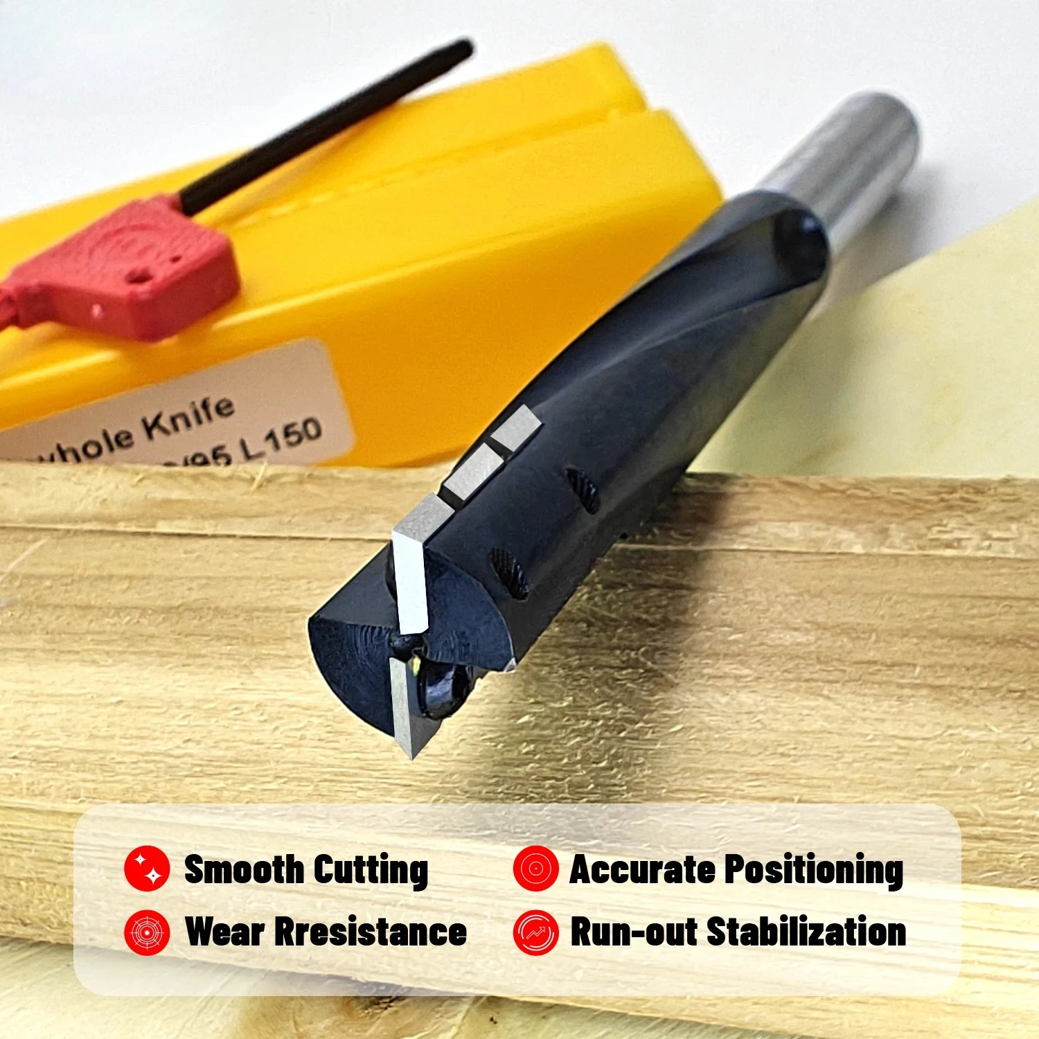 Livter Keyhole Router Bit with 16mm Cutting Dia Cleaning Bottom Straight Router Bit for Woodworking Engraving Door Grooving