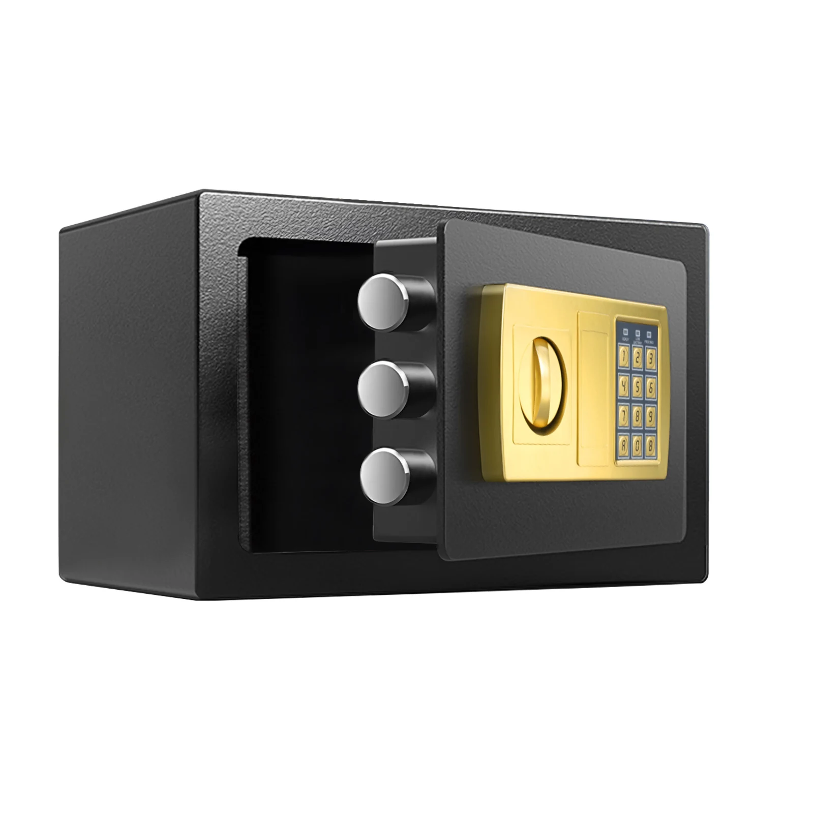 Keys & Pass Code Home Safe, Fireproof Safe Box for Cash or Document, Mini Children Piggy Bank