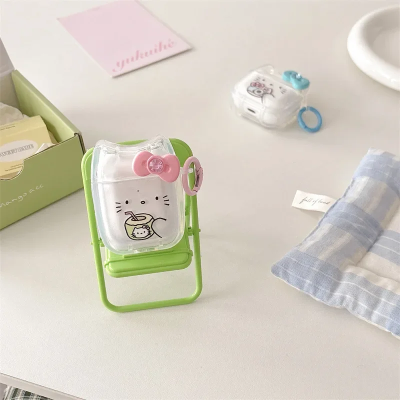 Casing AirPods Pro2 Airpod Pro 1 2 3 Bluetooth, casing penutup pelindung Earphone, kotak pengisian daya, earbud kreatif kartun busur