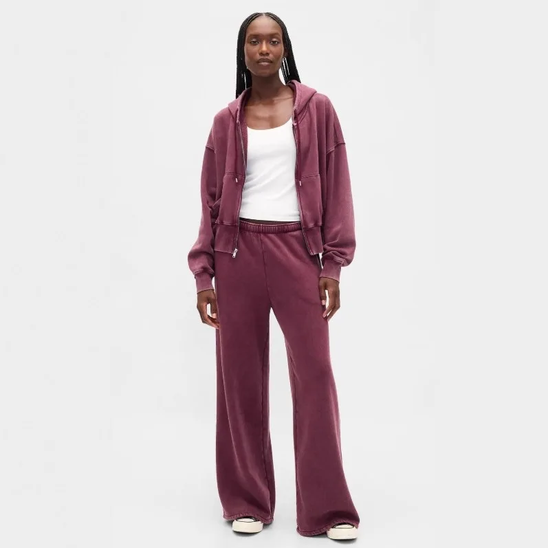 

Faionable Vintage Color Hooded Zipper Loose Set Women's Clothing Autumn 2025 New Arrival Casual Sportswear