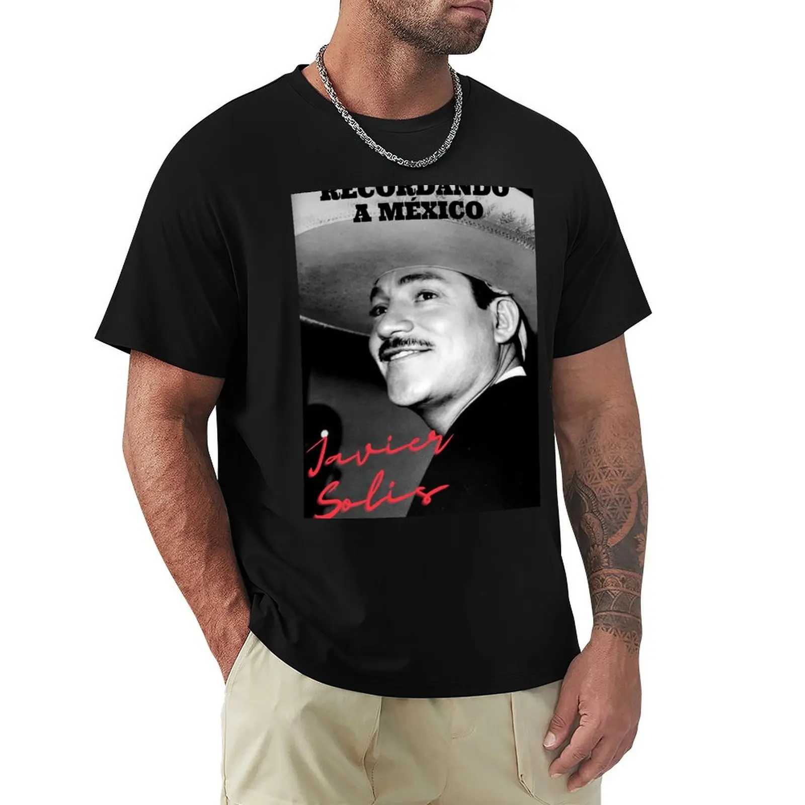 

javier solis T-Shirt Simple Solid Color Crew Neck Tee