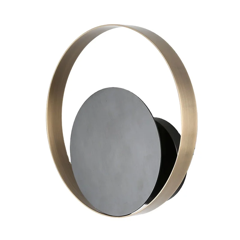 

Modern Luxury Metal Wall Light Emitting Diode Ring Style Black Gold