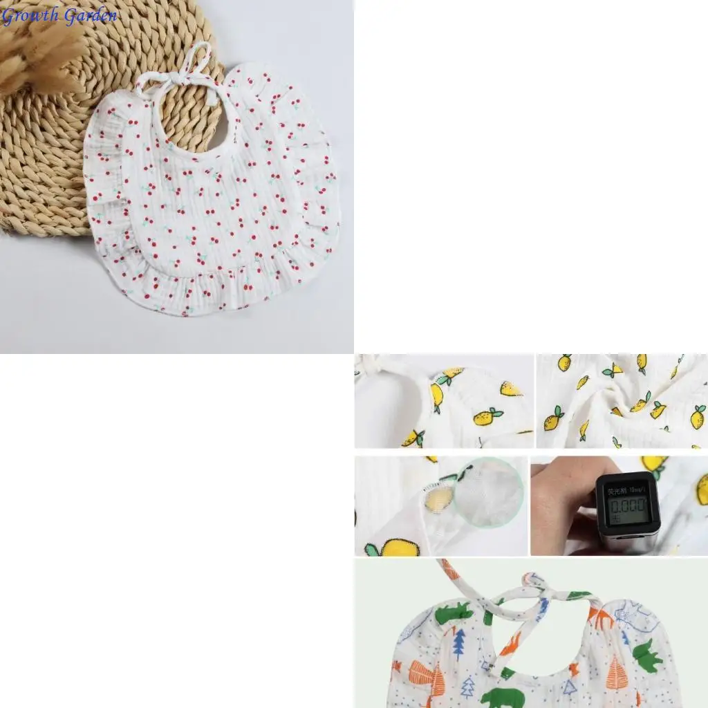 

Child Cotton Drooling Bibs Ruffle Adjust Strap Bib Baby Nursling Burp Cloth E65D