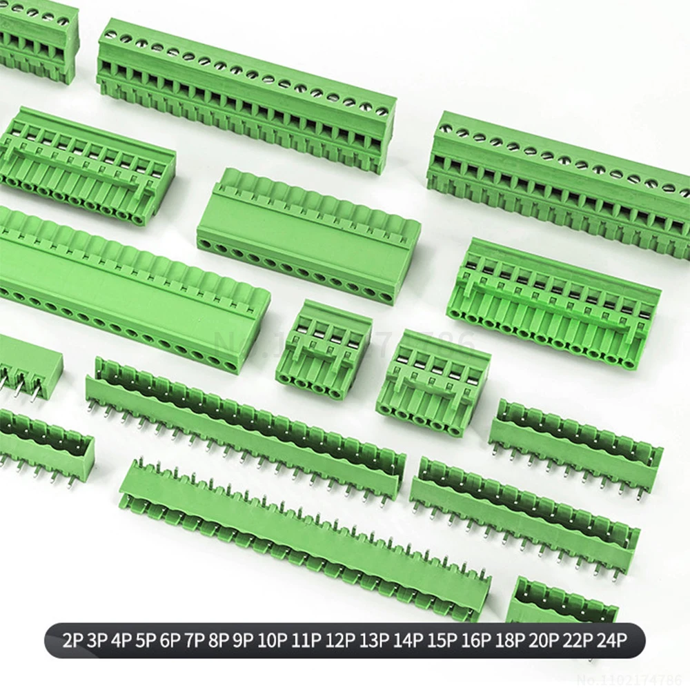 (1 Set) KF 15EDGKA 15EDGV 15EDGR - 5.08mm pluggable PCB terminal block plugs and sockets vertical 90° side-entry 2EDGKA/V/R 5.08