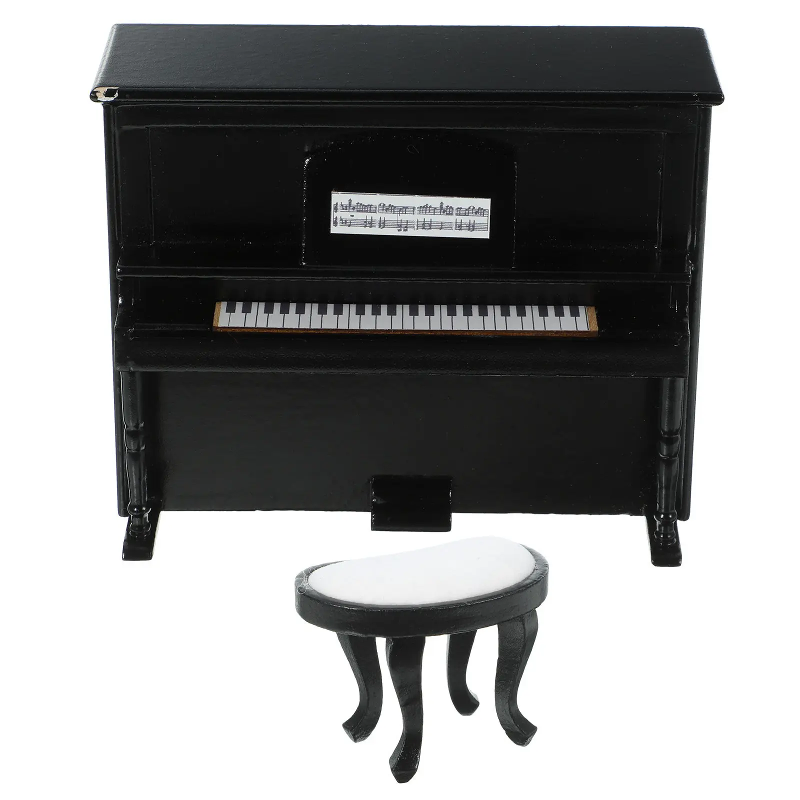 

1 Set Upright Piano Miniature House Furniture Miniature Piano Stool Creative Mini House Decoration Accessories