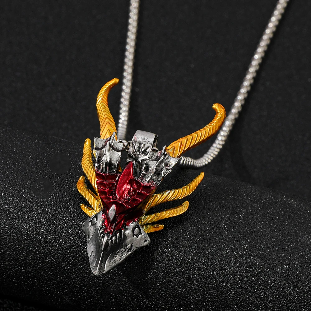 Retro Hip-Hop Evil Dragon Head Pendant Necklace for Men Punk Fashion Party Jewelry Accessory Gift view 2