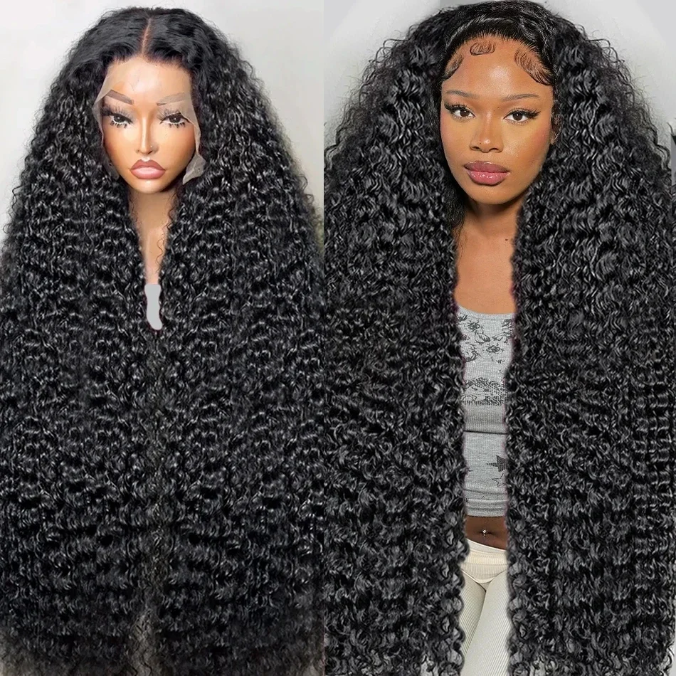 

13x4 Water Curly Remy Full Lace Front Wig 34 Inches 13x6 Lace Frontal Human Hair Wig Deep Wave Preplucked Hair For Women On Sale