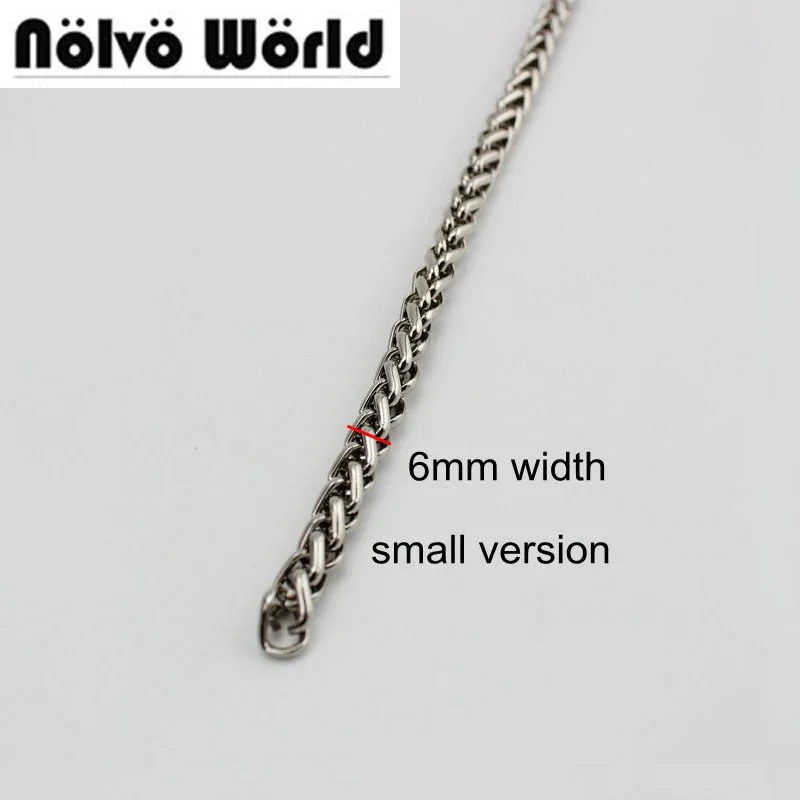 10 meters 6 colors 6mm wide wheat roller Small chain strap handle,crossbody handbag bag belt chain