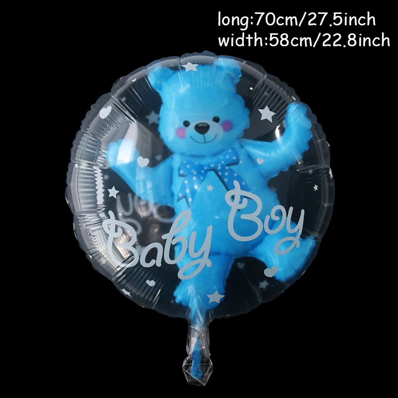 Pink Blue Baby Shower Bear Balloons Crown Heart Shape Foil Balloon Baby Boy Girl Birthday Balls Toys Gender Reveal Decorations