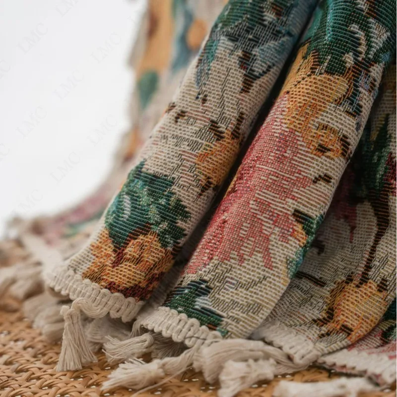 النمط الرعوي شبه التظليل الستائر الملونة الأزهار الجاكار الستائر لغرفة المعيشة غرفة الطعام غرفة نوم المطبخ الستار نافذة الخليج #4