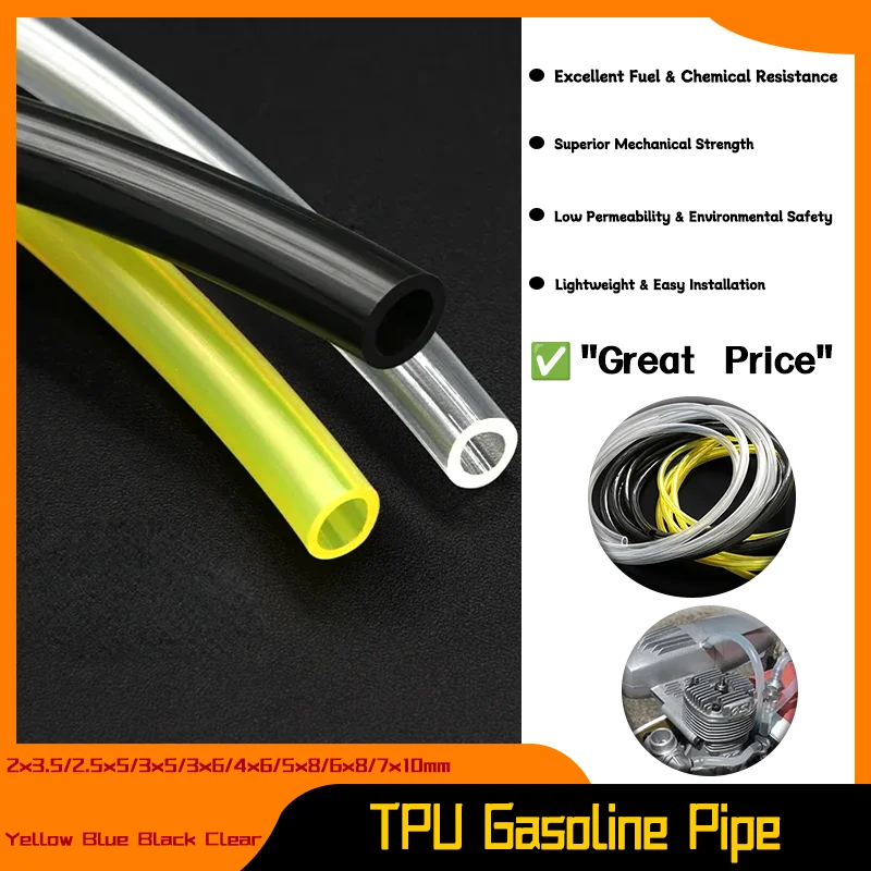 

Small Engine Tube Petrol Pipe for Trimmer Chainsaw Blower Line Tool 1~20m Fuel Line Hose 2x3.5/2.5x5/3x5/3x6/4x6/5x8/6x8/7x10mm