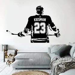 Custom Name & Number Hockey Wall Sticker Vinyl Home Decor Boys Room Teens Bedroom Ice Hockey Player Decal Stickers Muraux Y991