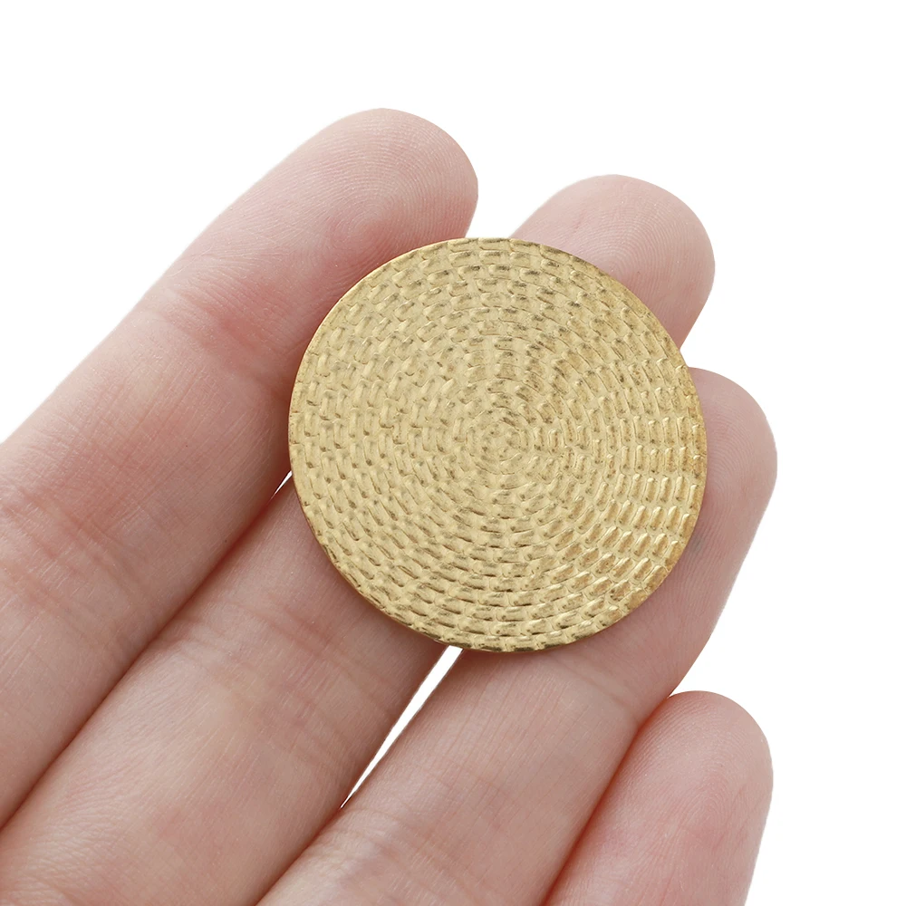 10pcs Without Hole Circle Plate Stamping Charms Raw Brass Round Shape Pendant For Diy Necklace Bracelet Earring Jewelry Making
