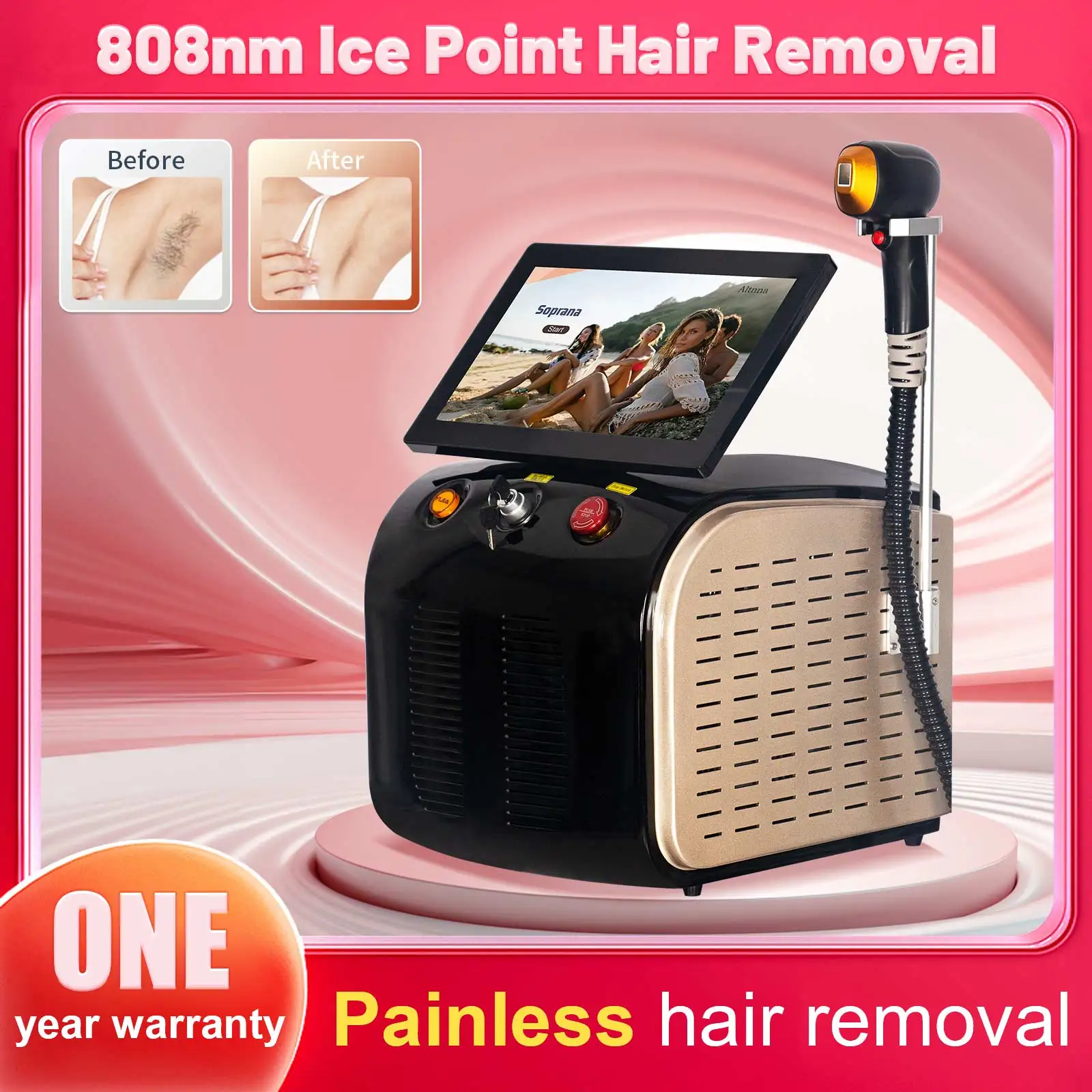 NEW 808 Diode Laser Comfortable hair removal silky smooth skin 755 810 1064NM laser hair removal machine