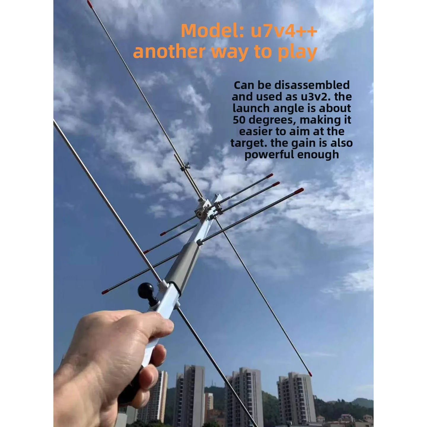 U7V4 Handheld Foldable Dual-Band Yagi Antenna – Portable for Satellite & ISS, SSTV Reception, UHF 430-440 / VHF 143-148M