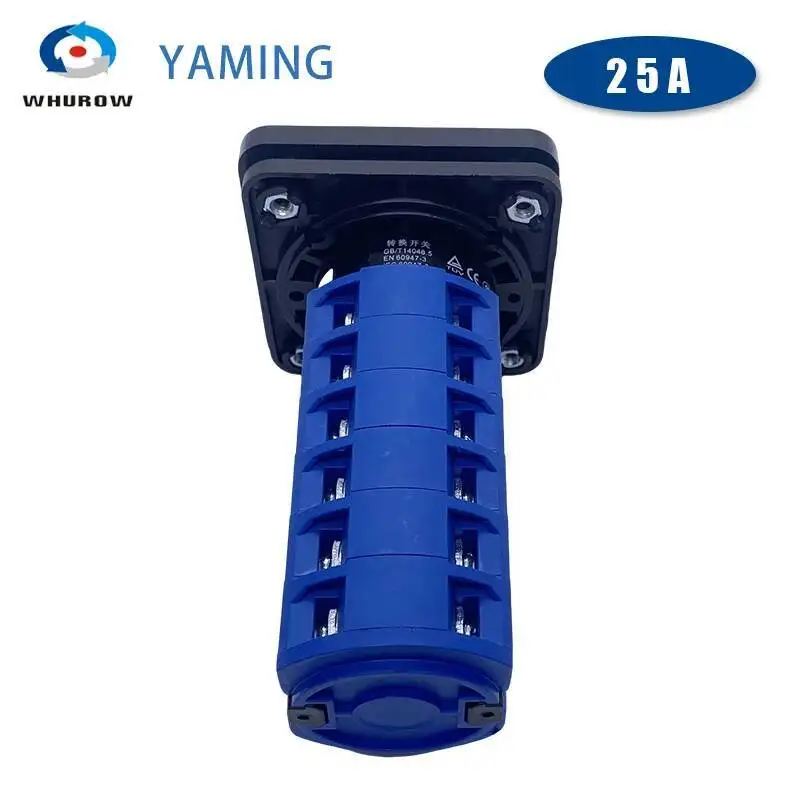 20A 25A LW26 YMW26 Rotary Cam Switch 64X64mm Panel 660V 25A 6 Poles For Welding Machine 10 Position Silver Contact