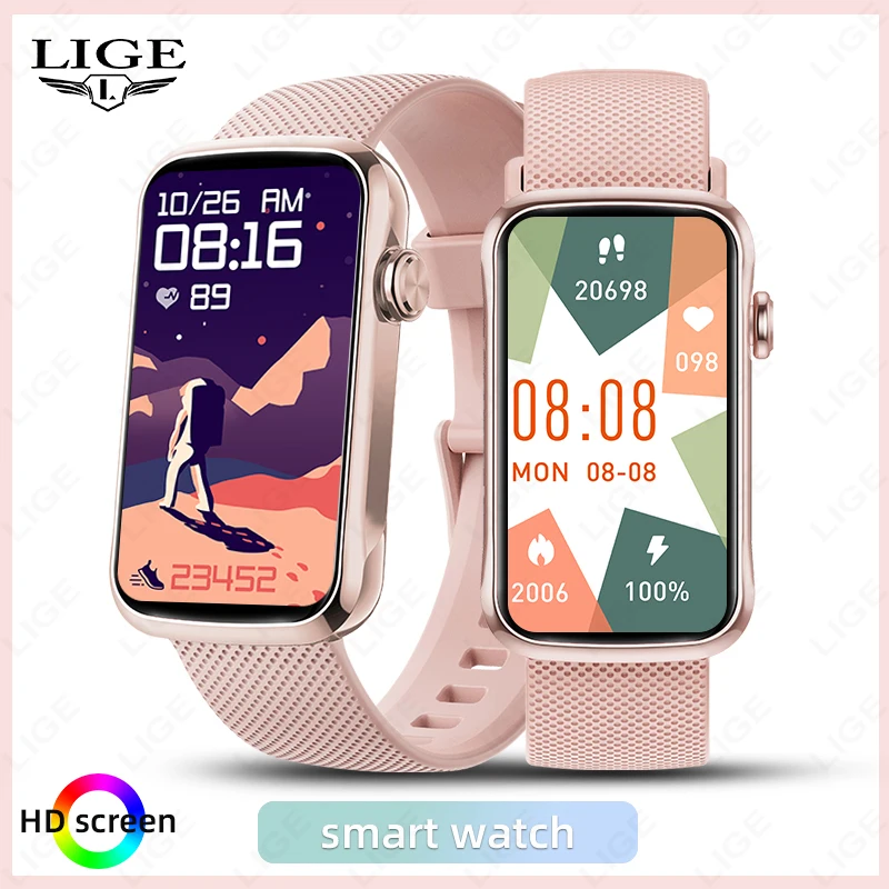 LIGE 1.47'' Smart Watch Women Men Smart Bracelet Heart Rate Step Count Sport Tracker Health Monitor Waterproof Smartwatch Ladies