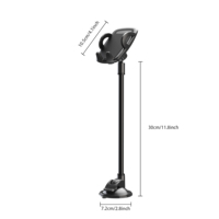 Solid Car Truck Phone Mount Holder with 11.8-Inch Gooseneck Long Arm Anti-Shake Stabilizer Compatible All Cell Phones iPhone