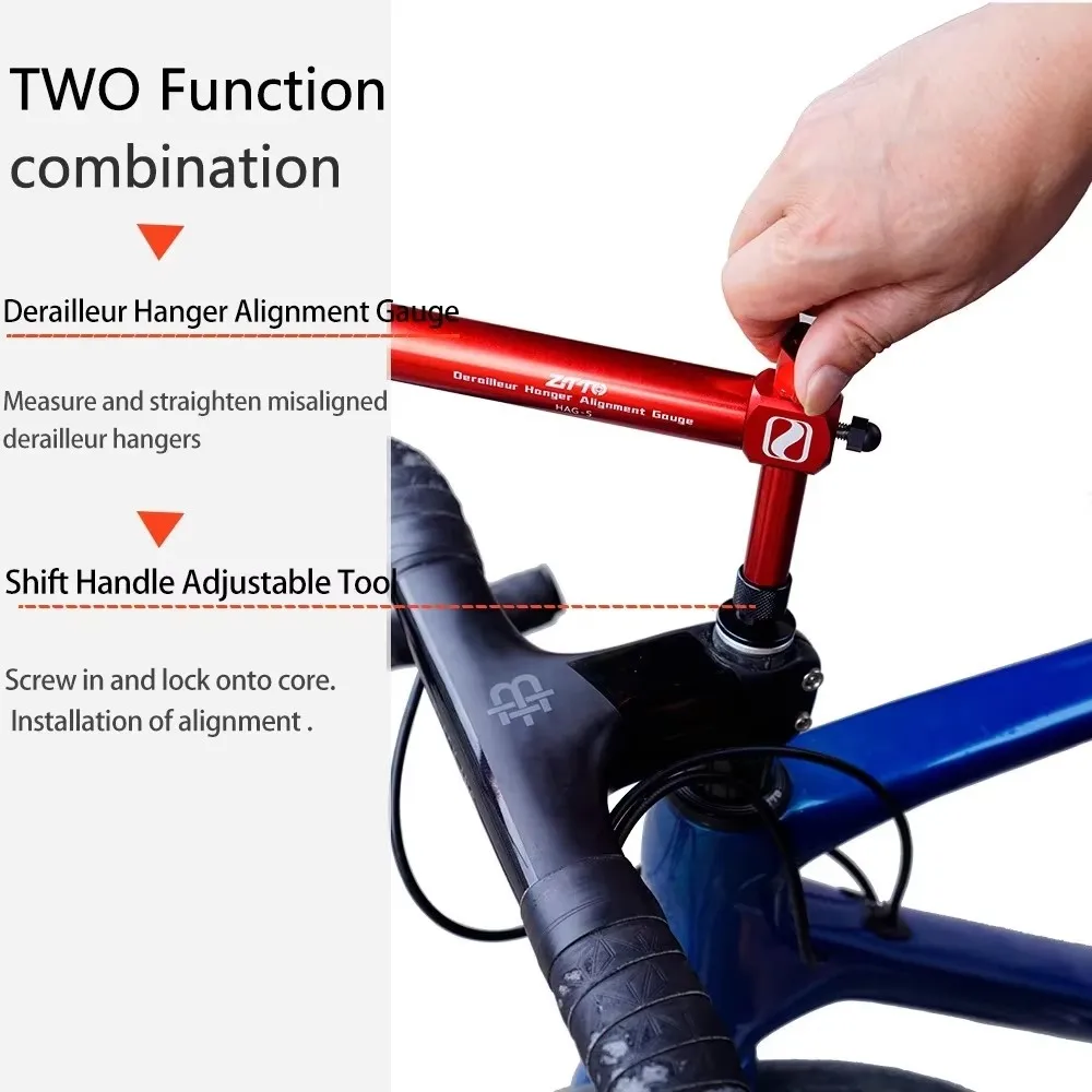 ZTTO Rennrad-Schaltwerk-Ausrichtungswerkzeug, Hand-Schaltkopfhalterung, Lenkerhöhenwinkel-Einsteller für Links und Rechts, Symmetrischer Einsteller – Detail 6