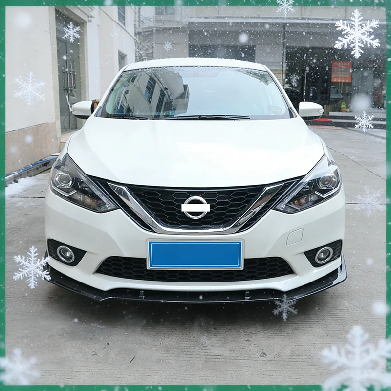 

For NISSAN SENTRA 2016-2019 Front Bumper Lip Diffuser Protector Plate Cover Trim Decorative Car Styling Auto Accessories