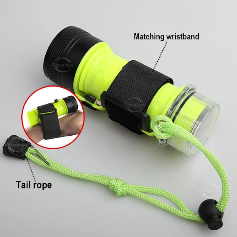 High Power LED Flashlight Professional Diving IPX8 Waterproof Underwater Torch Super Bright Scuba Diving Flashlight Dive Fishing