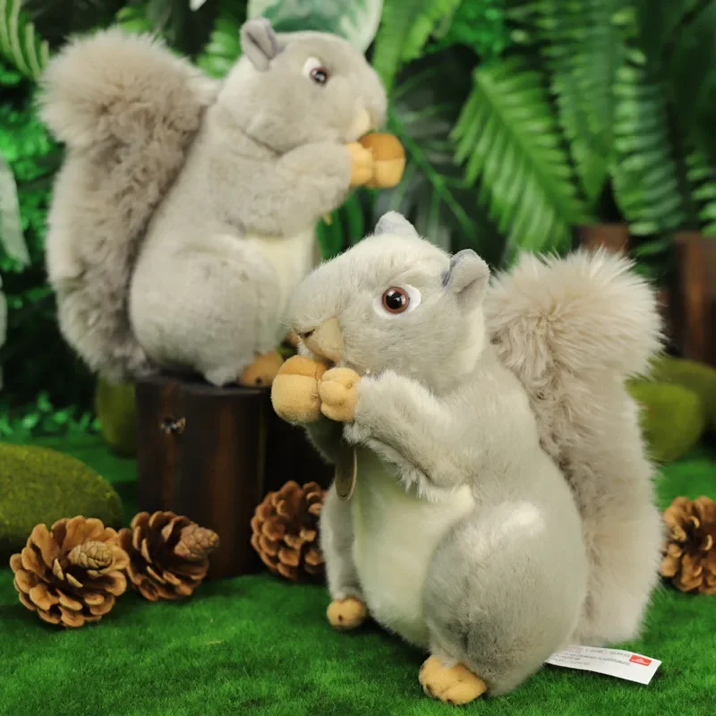 Simulated New Pine Nut Squirrel Animals Soft Stuffed Plush Toys Hobbies Exquisite Kawaii Exclusive Design Birthday Gifts Kids