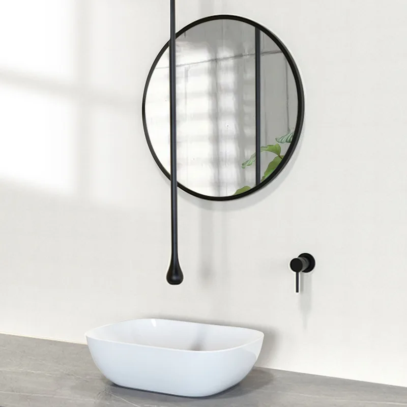 صنبور فني نحاسي مثبت على الحائط، صنبور مستشعر شلال ساخن بارد واحد لحوض الحوض #1