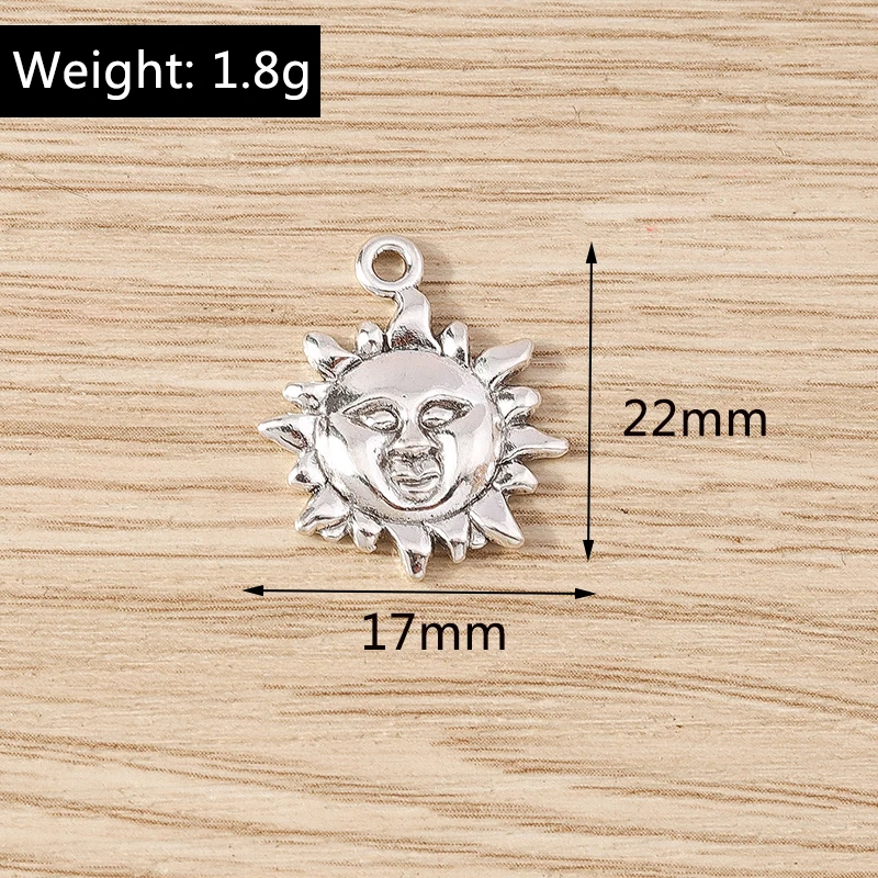 Tusember 10 Stück 28 x 34 mm niedliche Mond-Anhänger aus Legierung für die Schmuckherstellung, Halskette, Ohrringe, Armband, DIY, handgefertigtes Kunsthandwerk – Detail 17