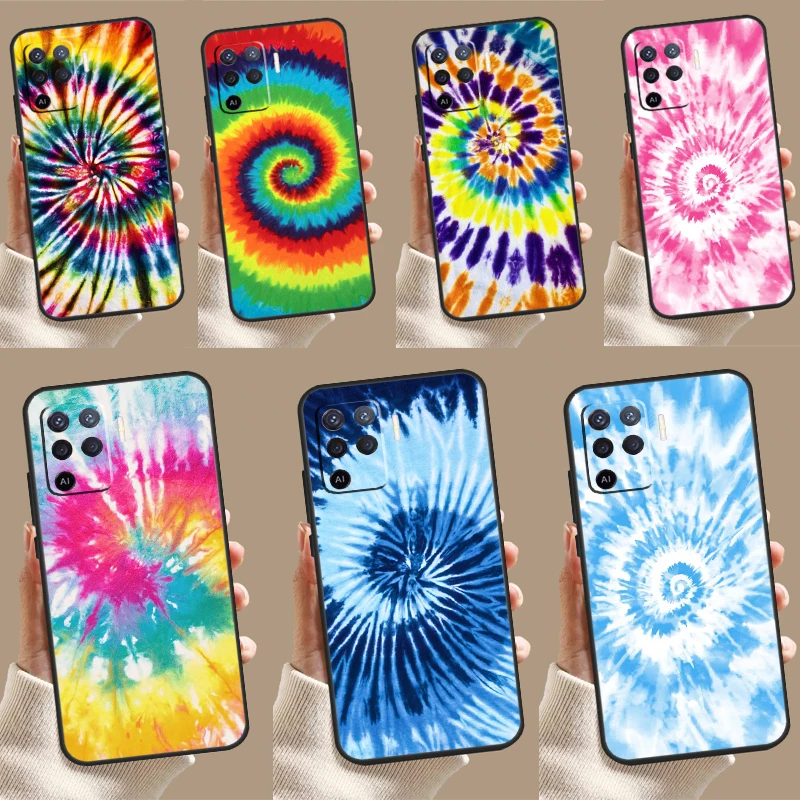 Tie Dye Trippy For OPPO A57S A53S A54S A98 A78 A58 A79 A15 A17 A77 A16 A76 A96 A52 A72 A5 A9 A94 A74 Case