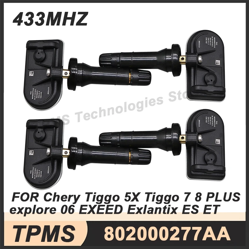 

4PCS 802000277AA Tire Pressure Monitoring Sensor TPMS Sensor For Chery Tiggo 5X 7 8 PLUS 433MHZ