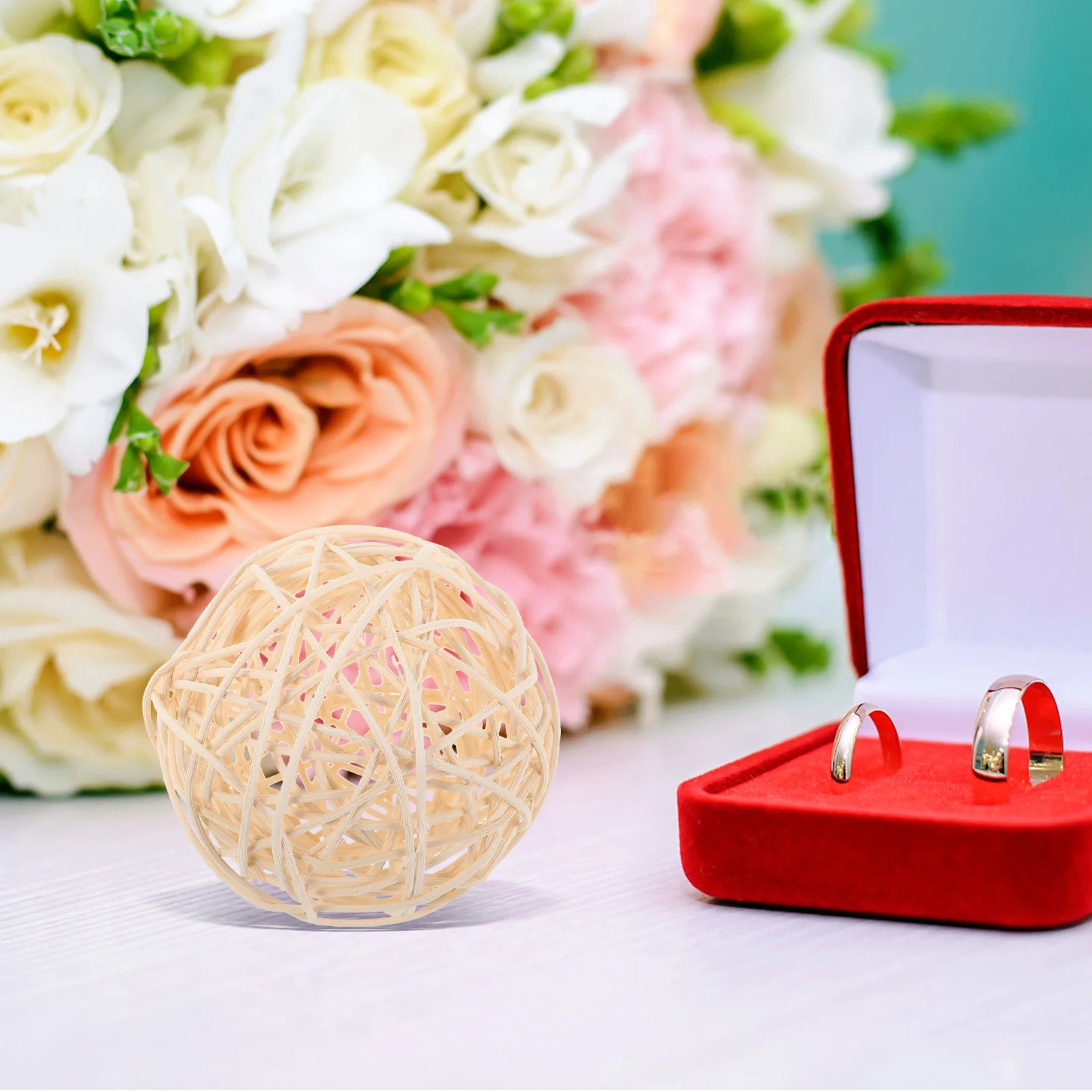 

6Pcs Decorative Rattan Balls Woven Spheres Bowl Filler for Rustic Wedding Party Vase Centerpiece Home Decor Accessories