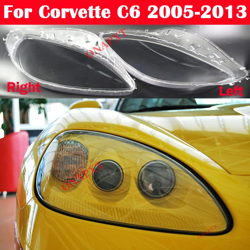 Car Front Headlight Cover Headlamp Lampshade Lampcover Head Lamp light Covers Shell glass For Chevrolet Corvette C6 2005-2013