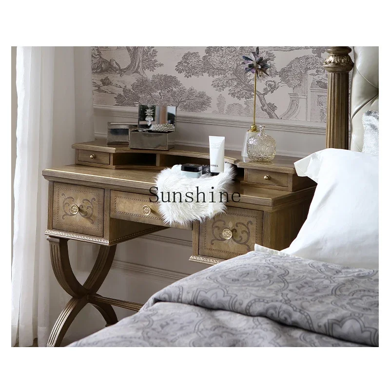 

Neoclassical Italian dressing table bedroom makeup table luxury storage furniture