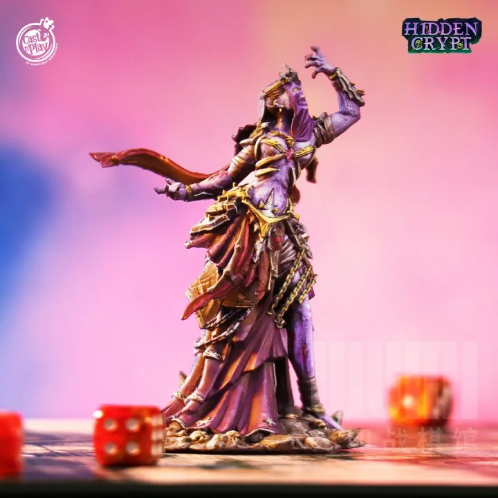 3D Printing Microscopic Models【 Living Dead 】 Tomb Immortal Queen Dnd Chess Piece Model