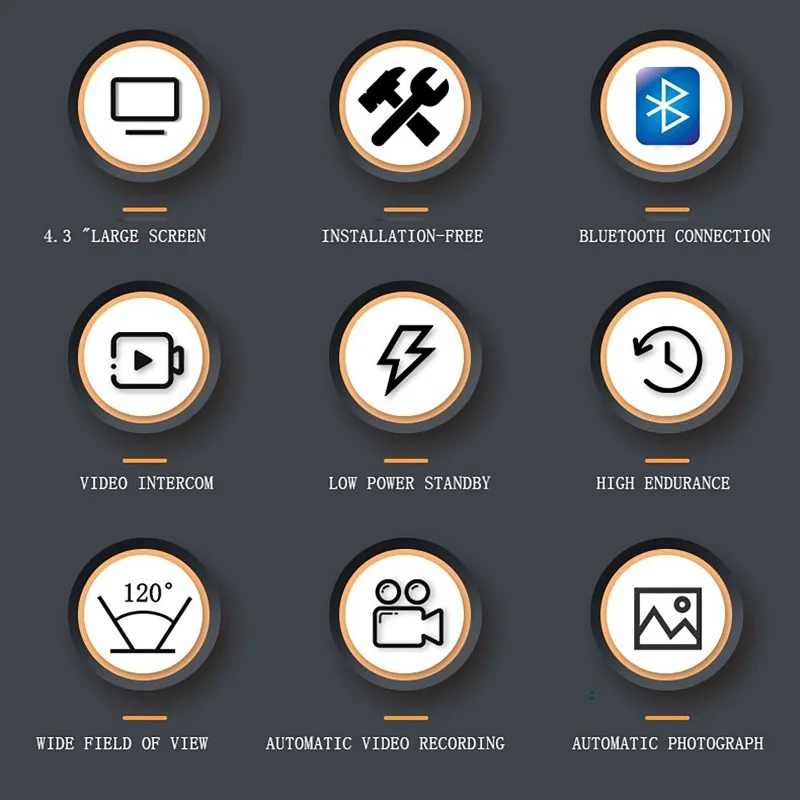 Wireless intercom Doorbell 4.3inch lPS Screen Waterproof High Definition Visual Doorbell Smart Home Security Visual Doorbell