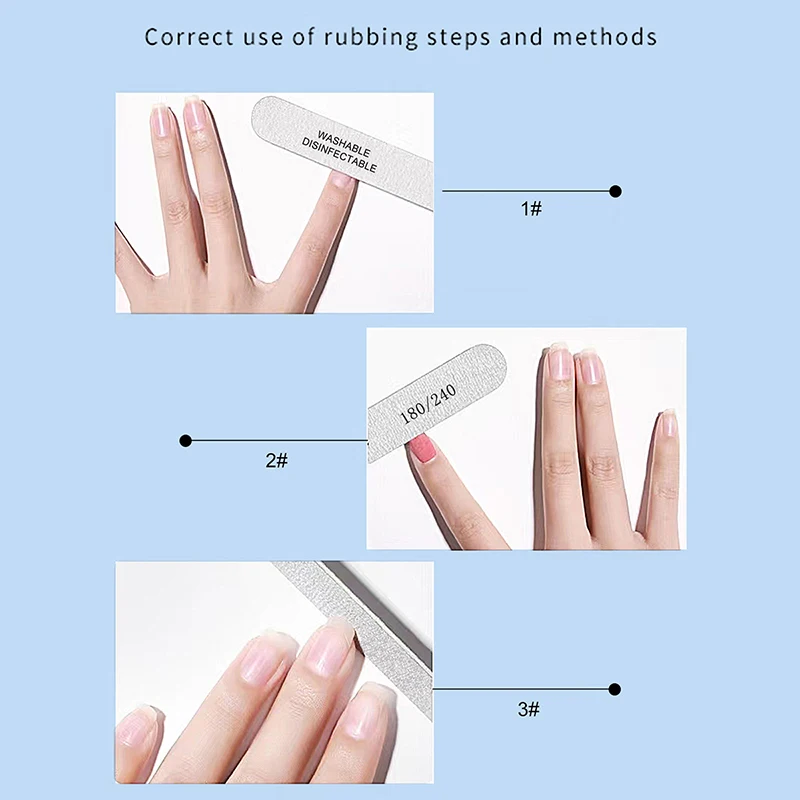 50 Pcs Double-Sided Nail File 100/180/240 Sanding Buffer Block Polishing Files Nails Grinding Equipment Manicure Tools Wholesale