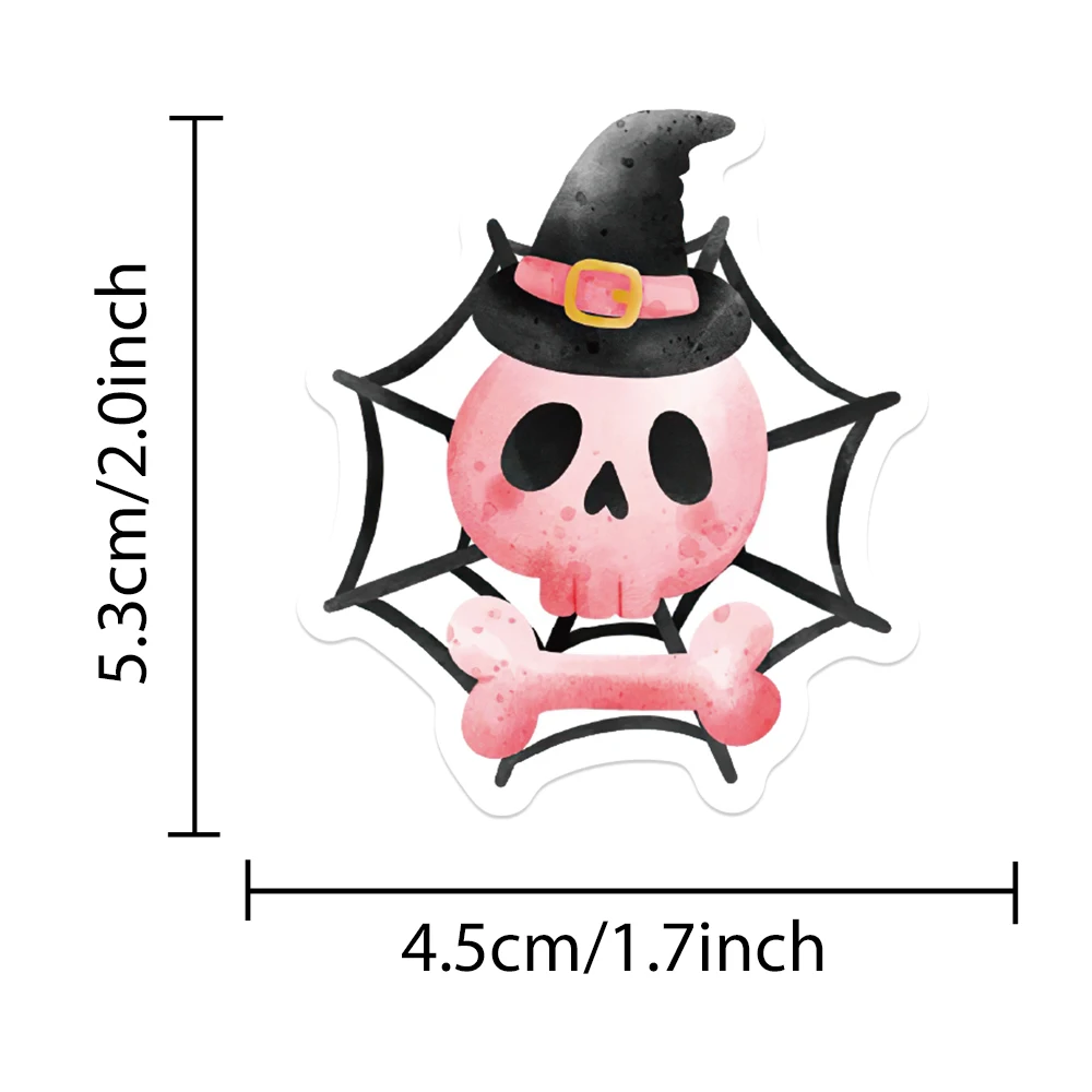 50PCS Pink BOO Ghost Halloween Cute Stickers for Students Gift Diary Car Scrapbooking Notebooks DIY Laptop Phone Bottle Decals