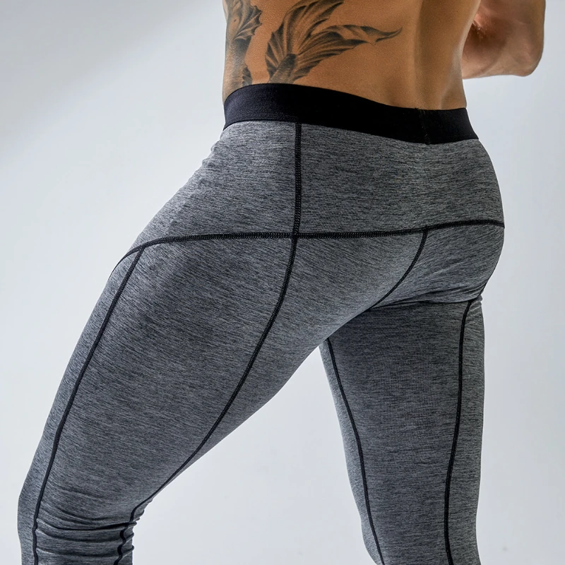 ผู้ชาย Gym เปิด Leggings ความร้อนกีฬายืดหยุ่น Crotcless กางเกงบาสเกตบอลรถไฟกางเกง Clubwear สบายๆกางเกง