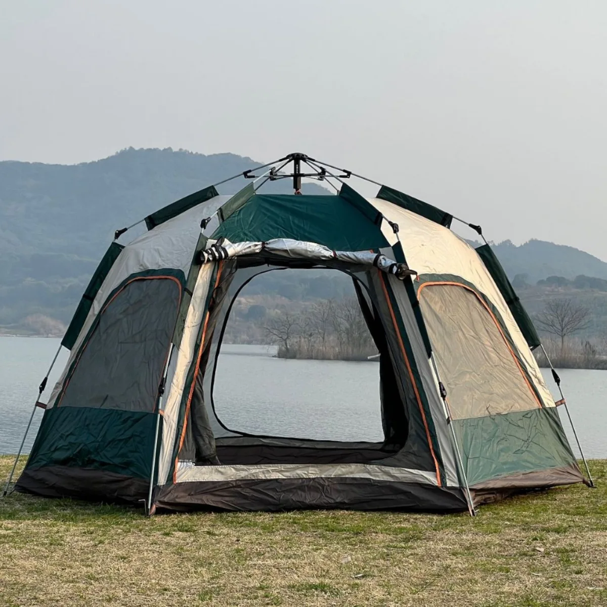 2024 Hot Sale 190T Polyester Portable Waterproof Automatic Pop-Up Tent Outdoor Camping Oxford Fabric One Bedroom Familiescustom