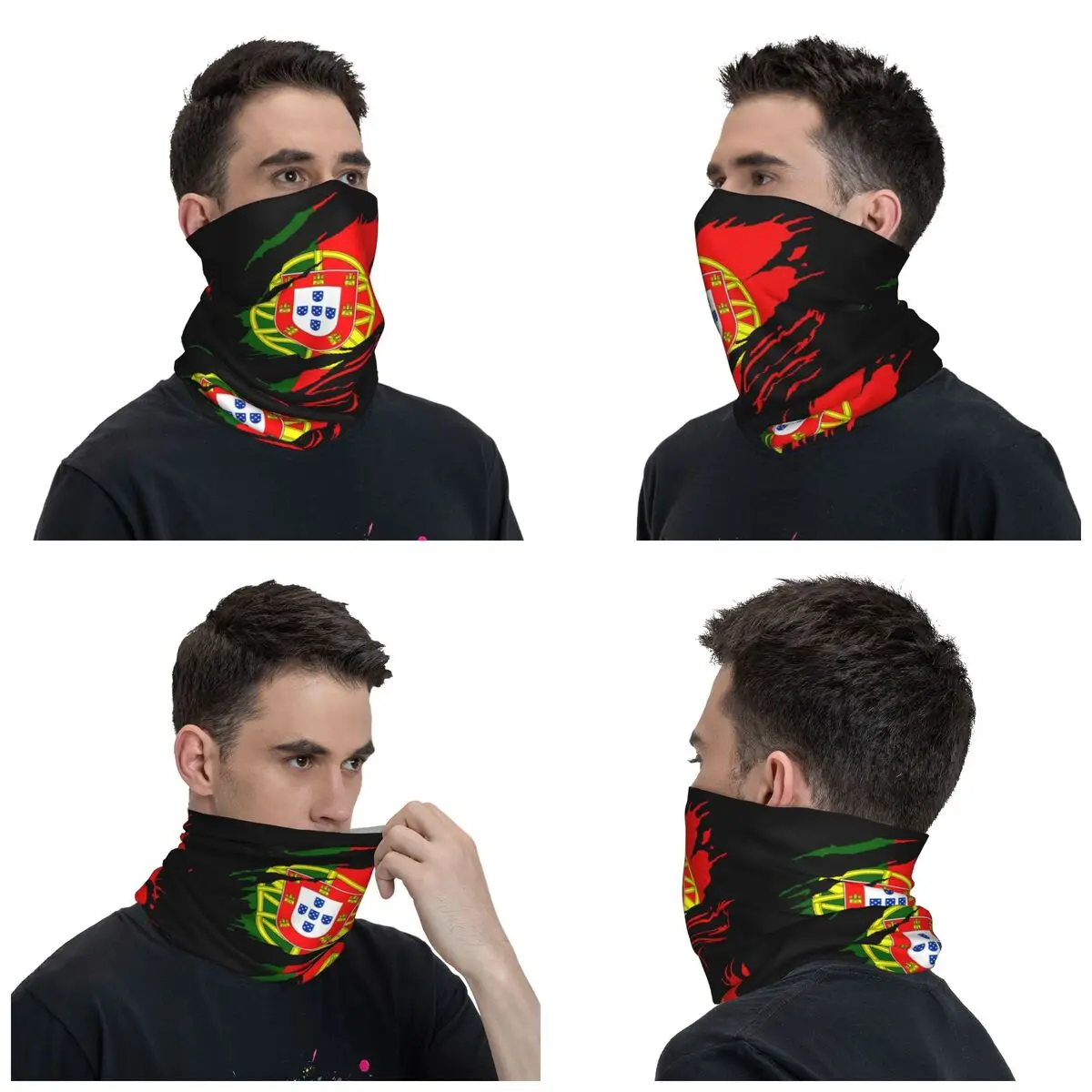 Flag Of Portugal Bandana Neck Gaiter Printed Mask Scarf Warm Headband Running for Men Women Adult Winter