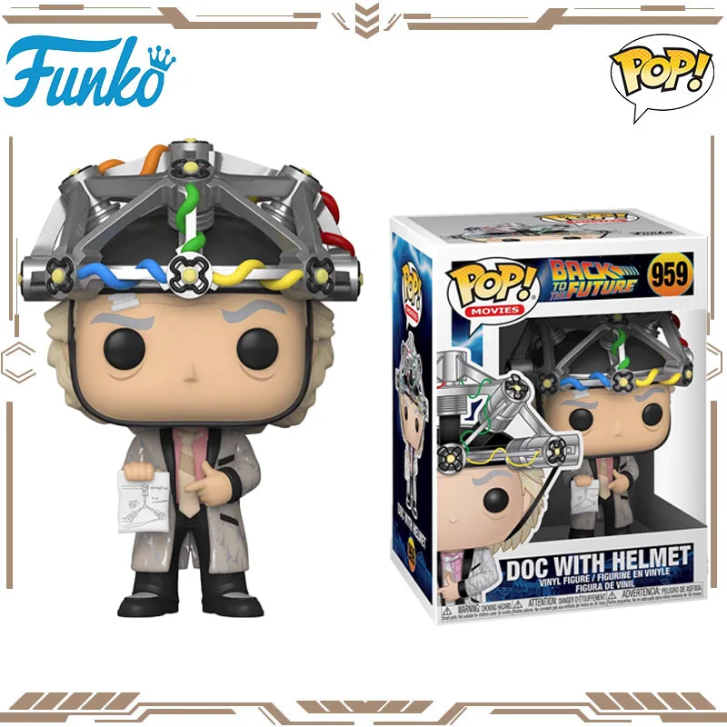 

Funko POP Original Back To The Future Doc with Helmet 959 Action Figure Toys for Boys Girls Gift Collectible Model Ornaments