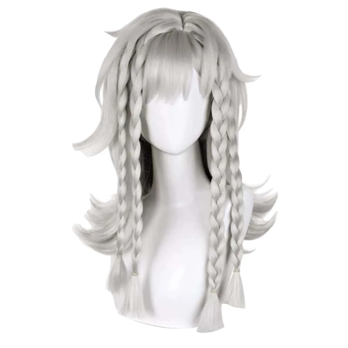 Reverse:1999 Rubuska Cosplay Wig High Temperature Fiber Gray Hair Adjustable Cap For Costume Party