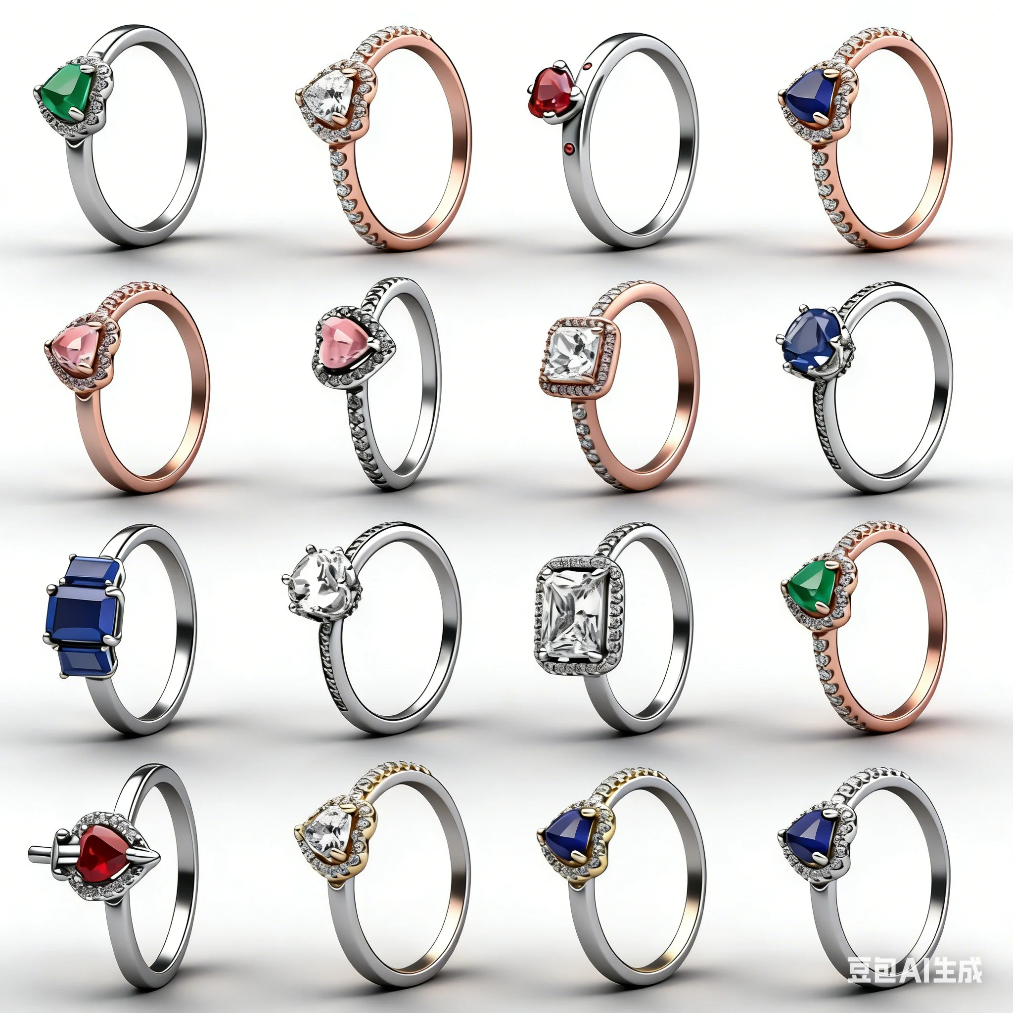 

925 Sterling Silver Red Heart Colorful Stone Size 6 7 8 9 Snowflake Daisy Ring Rings Wedding Fashion Fine Jewelry Women